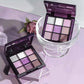  Men's Fashion Style Store JUJU 9112 Eyeshadow palette, nine shades of smoky, matte, pearlescent, fine dark purple glitter