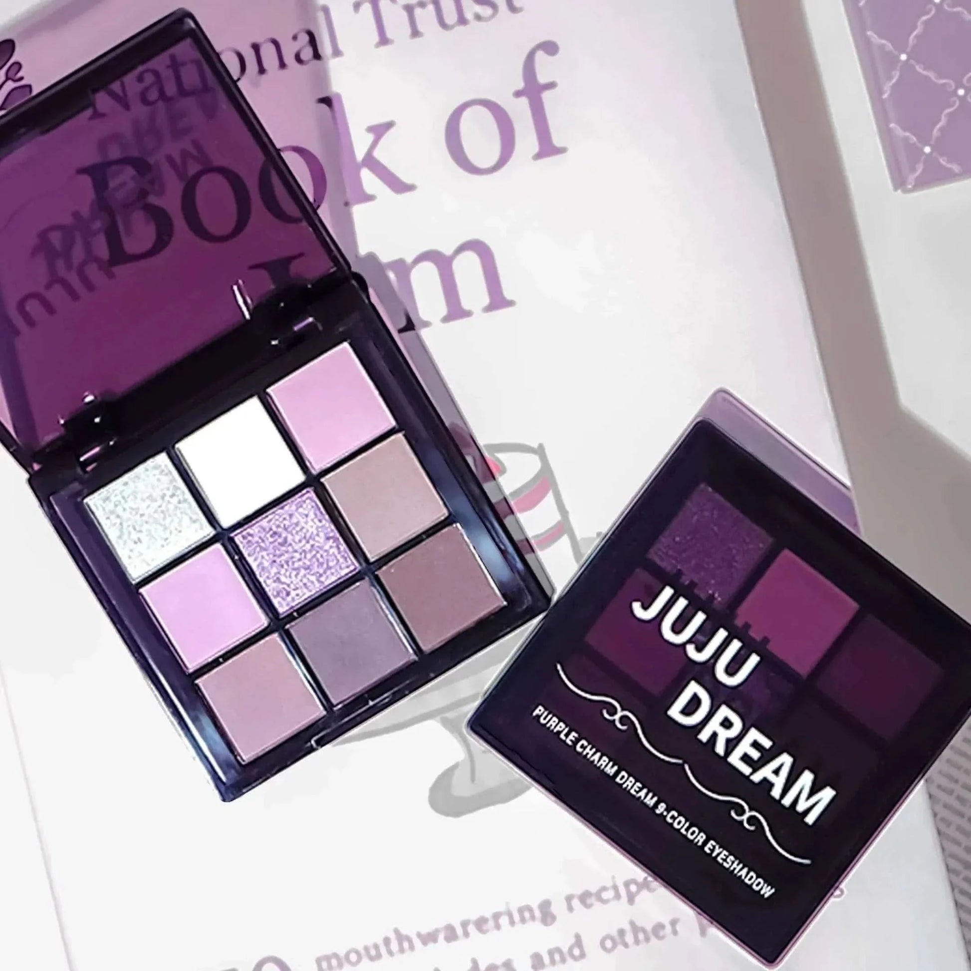 Men's Fashion Style Store JUJU 9112 Eyeshadow palette, nine shades of smoky, matte, pearlescent, fine dark purple glitter
