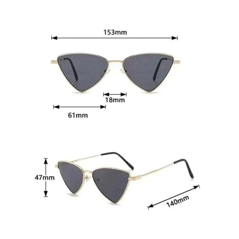 women sunglasses-Fashion Hot Metal Sunglasses Triangle Hip Hop Cyberpunk Stylish Irregular Small Frame Sun glasses Women Travel Cool Eyewear.