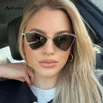 women sunglasses-Fashion Hot Metal Sunglasses Triangle Hip Hop Cyberpunk Stylish Irregular Small Frame Sun glasses Women Travel Cool Eyewear.