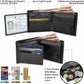 Genuine Leather Wallet Men Classic Black Soft Purse Coin Pocket Credit Card Holder.