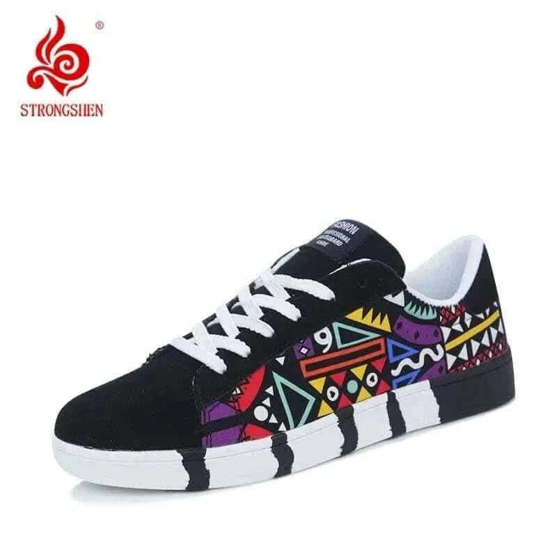 GRAFFITI LACE-UP SNEAKERS.