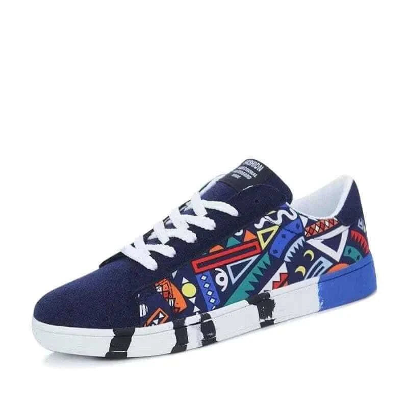 GRAFFITI LACE-UP SNEAKERS.