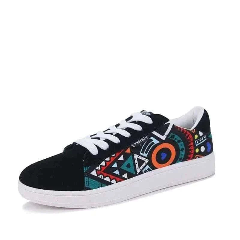 GRAFFITI LACE-UP SNEAKERS.