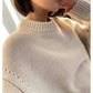  Men's Fashion Style Store beige / XXL / CHINA High-end series!  Round neck 100% pure cashmere sweater pullover silhouette sweater women's thick loose knit