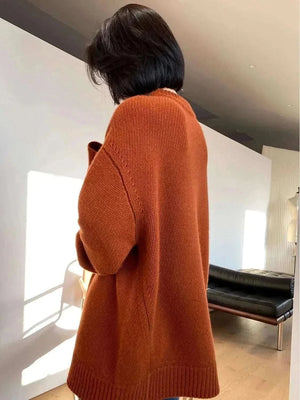  Men's Fashion Style Store High-end series!  Round neck 100% pure cashmere sweater pullover silhouette sweater women's thick loose knit