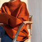  Men's Fashion Style Store High-end series!  Round neck 100% pure cashmere sweater pullover silhouette sweater women's thick loose knit