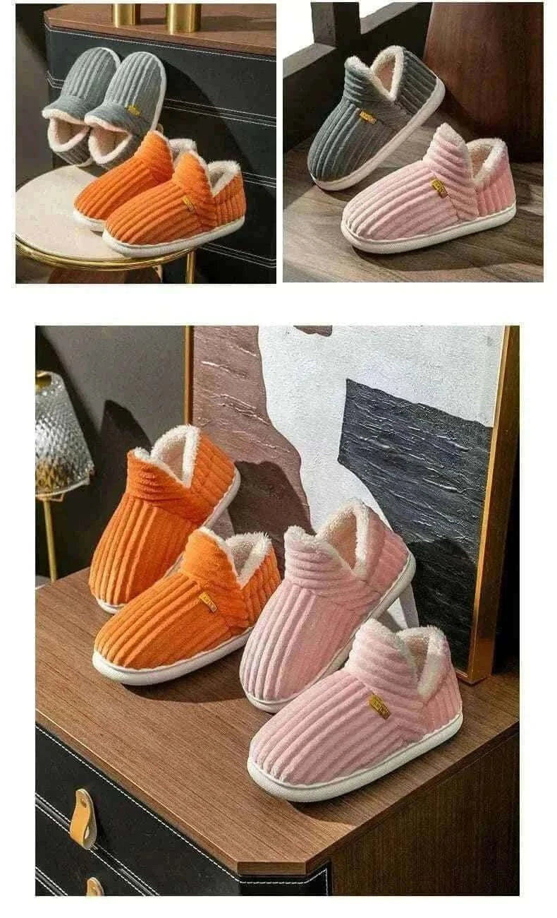  Men's Fashion Style Store Kidmi Men Plush Fur Slippers Winter Warm Outdoor Fluffy Soft Cotton Men Boots Indoor Home Fashion Fur Cozy Furry Men Flat Shoes