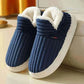  Men's Fashion Style Store Navy Blue1 / CHINA / 44-45(fit42-43) Kidmi Men Plush Fur Slippers Winter Warm Outdoor Fluffy Soft Cotton Men Boots Indoor Home Fashion Fur Cozy Furry Men Flat Shoes