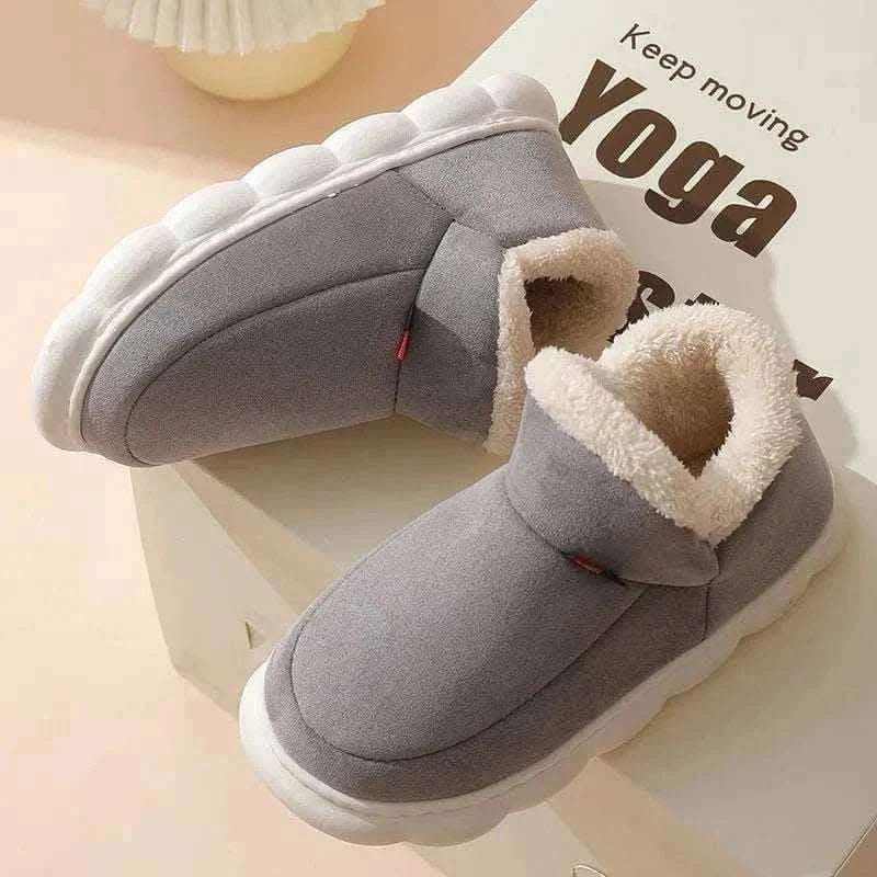 Kidmi Men Plush Fur Slippers Winter Warm Outdoor Fluffy Soft Cotton Men Boots Indoor Home Fashion Fur Cozy Furry Men Flat Shoes.