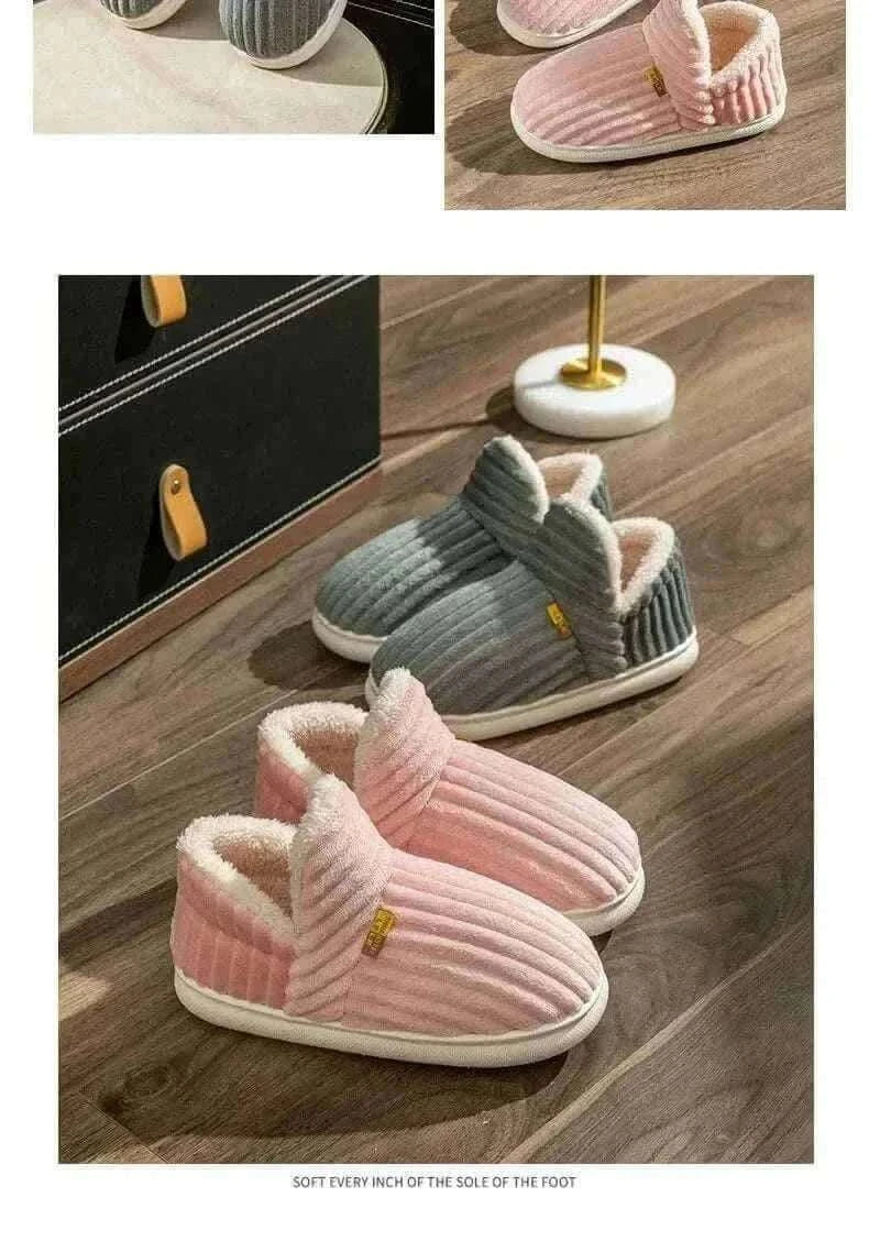  Men's Fashion Style Store Kidmi Men Plush Fur Slippers Winter Warm Outdoor Fluffy Soft Cotton Men Boots Indoor Home Fashion Fur Cozy Furry Men Flat Shoes