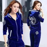 Velvet Tracksuit Women Two Piece Pants Set, ladies tracksuits uk