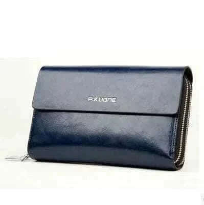 MensFashionStyleStore Blue LUXURY GENUINE LEATHER MEN CLUTCH