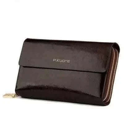 MensFashionStyleStore Brown LUXURY GENUINE LEATHER MEN CLUTCH