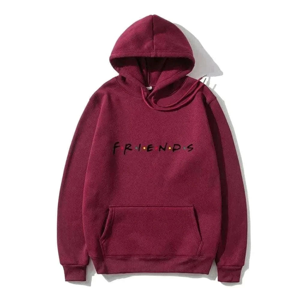 MensFashionStyleStore Wine red-H / XL Men Friends Hoodie