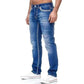 denim jeans for men  Solid Pockets Stretch Denim.