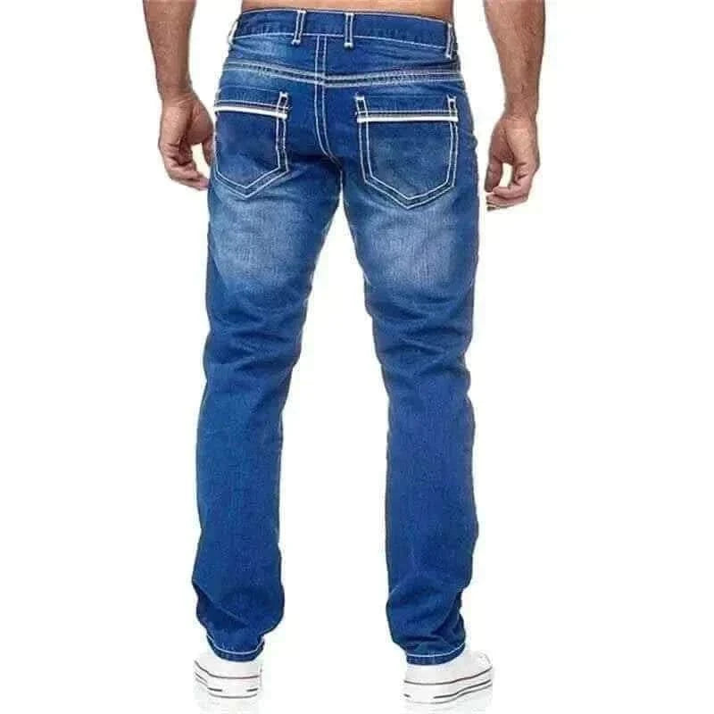 denim jeans for men  Solid Pockets Stretch Denim.