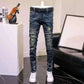  Men's Fashion Style Store blue A0133 / 33 weight 72-77kg men slim fit jeans