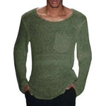 Men Sweater Men's Hollow Out Knit Sweater.