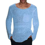 Men Sweater Men's Hollow Out Knit Sweater.