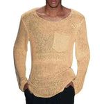 Men Sweater Men's Hollow Out Knit Sweater.