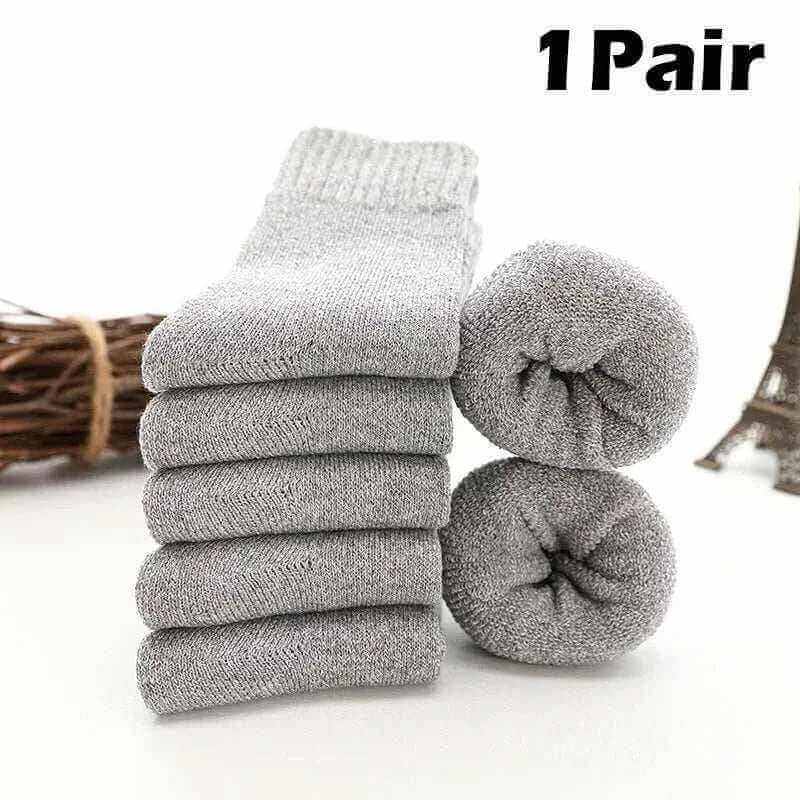  Men's Fashion Style Store Solid-grey / One size-(38-45) Men Thick Thermal Wool Socks Man Winter Warm Merino Wool Rabbit Solid High Quality Socks Male Cotton Casual Super Thicker Sock