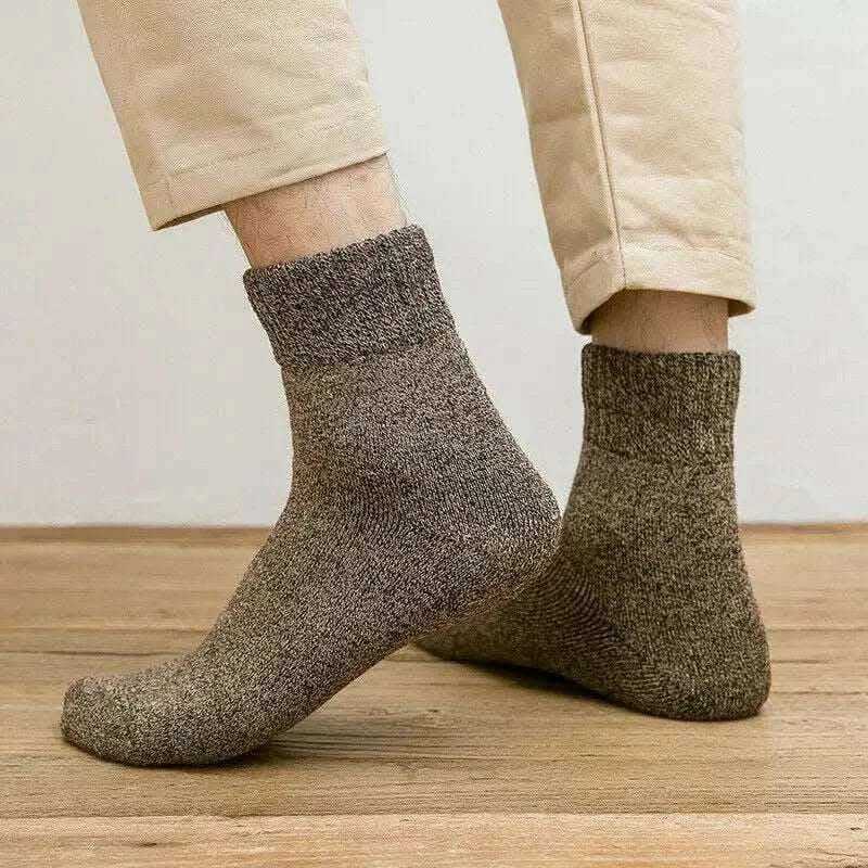 Men Thick Thermal Wool Socks Man Winter Warm Merino Wool Rabbit Solid High Quality Socks Male Cotton Casual Super Thicker Sock.