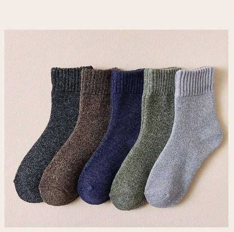 Men Thick Thermal Wool Socks Man Winter Warm Merino Wool Rabbit Solid High Quality Socks Male Cotton Casual Super Thicker Sock.