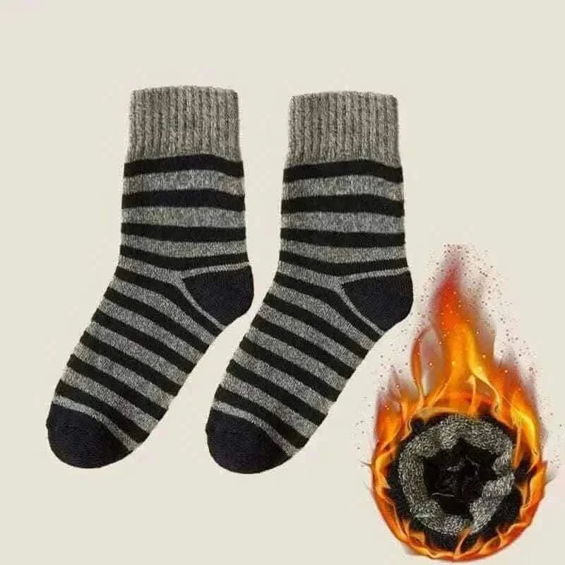  Men's Fashion Style Store Stripe-army green / One size-(38-45) Men Thick Thermal Wool Socks Man Winter Warm Merino Wool Rabbit Solid High Quality Socks Male Cotton Casual Super Thicker Sock