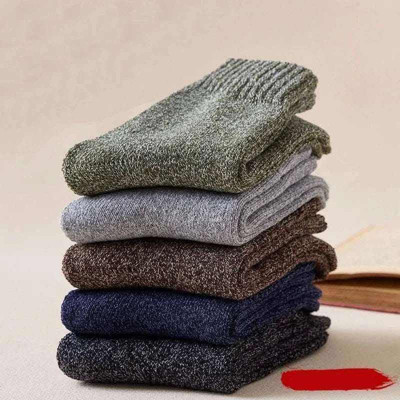 Men Thick Thermal Wool Socks Man Winter Warm Merino Wool Rabbit Solid High Quality Socks Male Cotton Casual Super Thicker Sock.