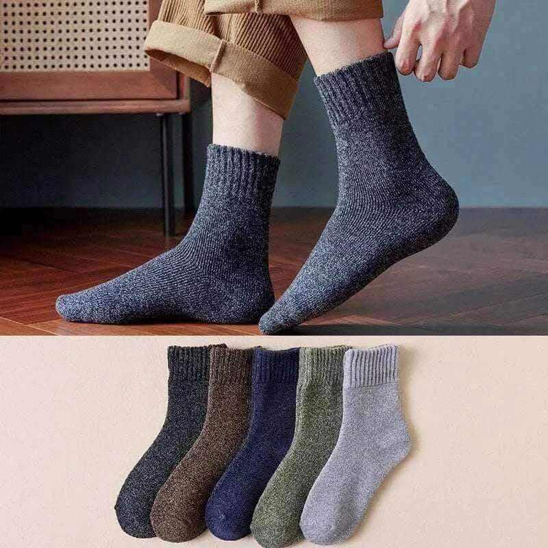 Men Thick Thermal Wool Socks Man Winter Warm Merino Wool Rabbit Solid High Quality Socks Male Cotton Casual Super Thicker Sock.
