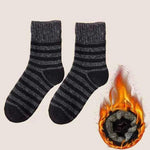  Men's Fashion Style Store Stripe-black / One size-(38-45) Men Thick Thermal Wool Socks Man Winter Warm Merino Wool Rabbit Solid High Quality Socks Male Cotton Casual Super Thicker Sock