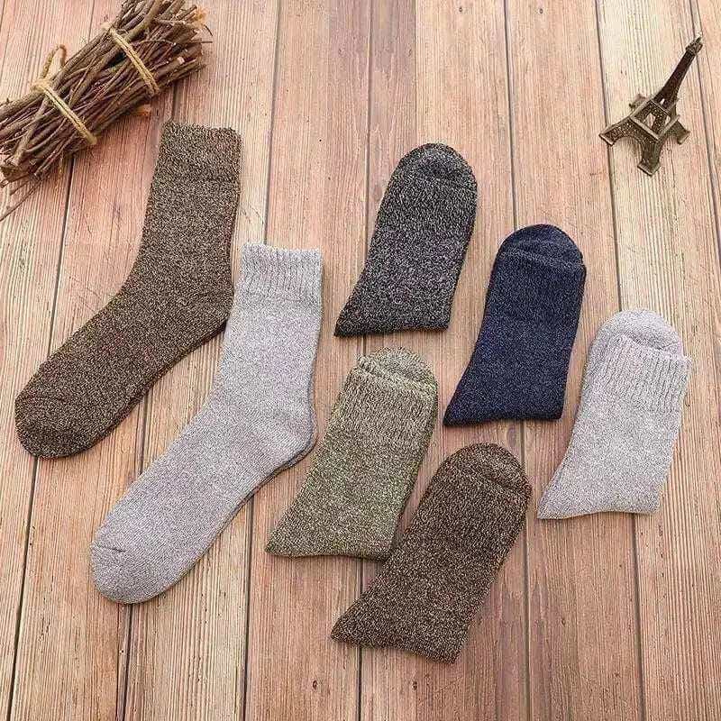 Men Thick Thermal Wool Socks Man Winter Warm Merino Wool Rabbit Solid High Quality Socks Male Cotton Casual Super Thicker Sock.