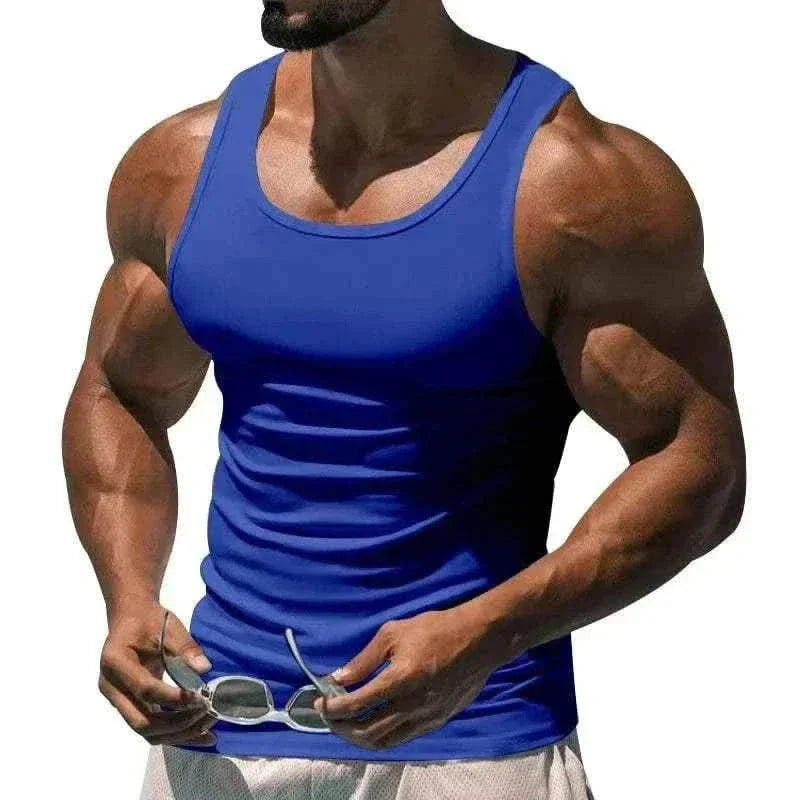  Men's Fashion Style Store Sapphire Blue / M Men Top