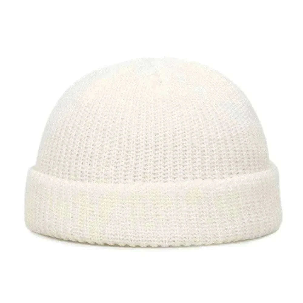 Men Women Knitted Hat Beanie Skullcap Sailor Docker solid fashion Cuff Brimless Cap Rogue Melon Fur Woolen Knitted beanies hats.