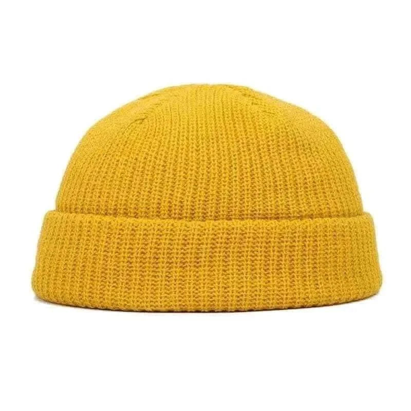 Men Women Knitted Hat Beanie Skullcap Sailor Docker solid fashion Cuff Brimless Cap Rogue Melon Fur Woolen Knitted beanies hats.