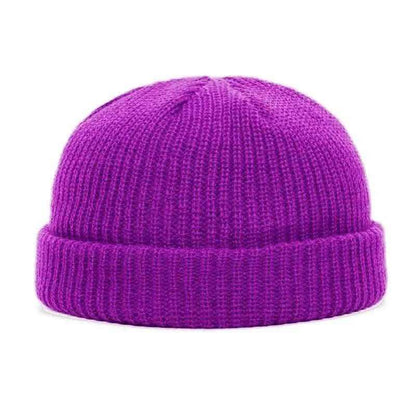 Men Women Knitted Hat Beanie Skullcap Sailor Docker solid fashion Cuff Brimless Cap Rogue Melon Fur Woolen Knitted beanies hats.