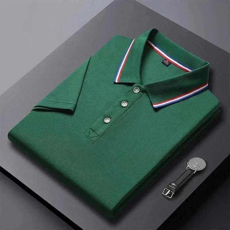  Men's Solid Color Polo Shirt