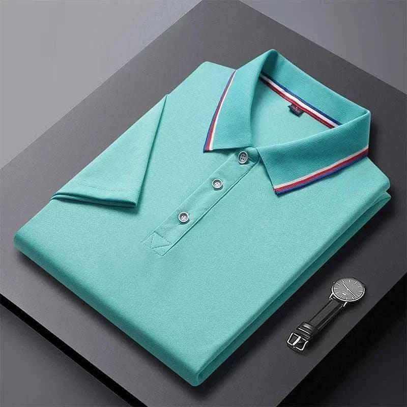  Men's Solid Color Polo Shirt