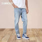 MensFashionStyleStore Mens Black Distressed Jeans Slim Fit