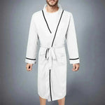 Men Bathrobe-Mens Cotton Bathrobe Spring And Summer Solid Color Lace-Up Men's Pajamas Home Wear Long Sleeve Male Bathrobe Dressing Night Gown.
