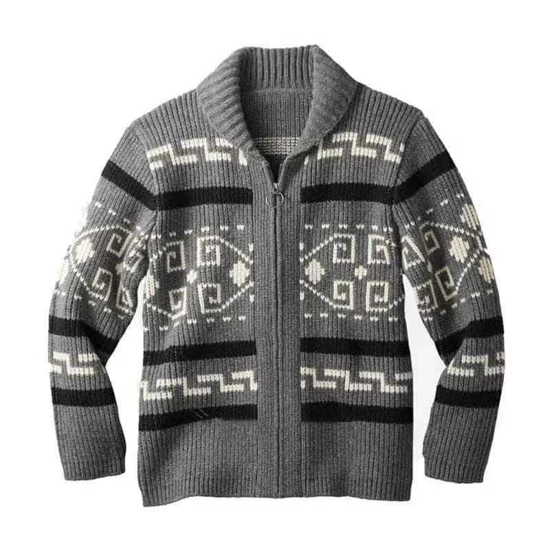 Sweaters-Men's Lapel Cardigan.