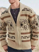 Sweaters-Men's Lapel Cardigan.