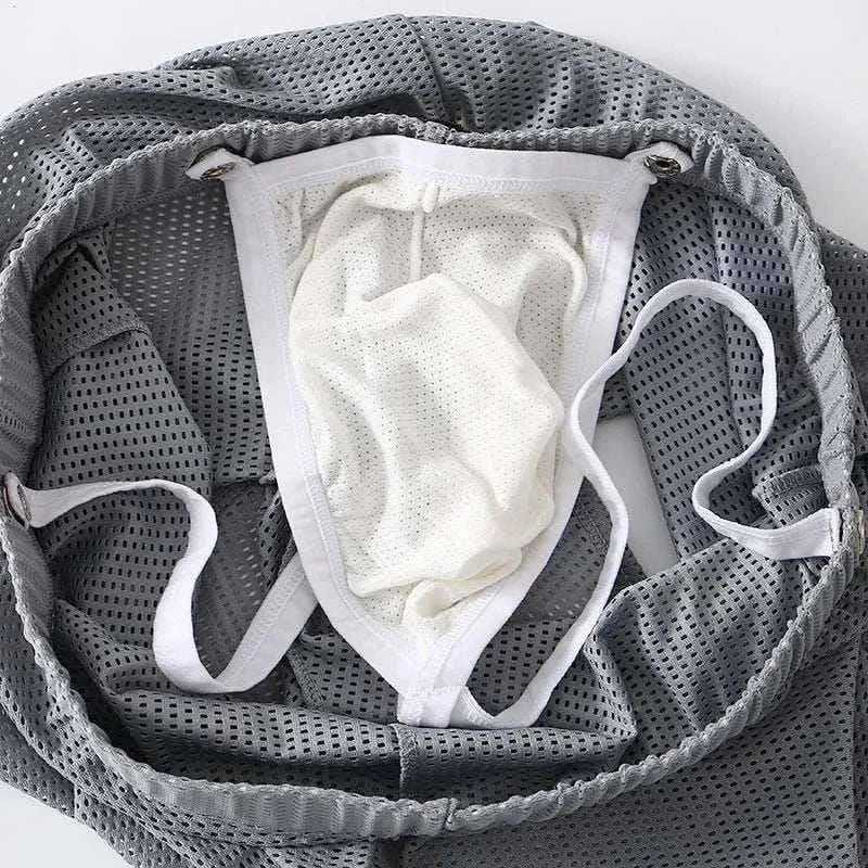 Men's Underwear Mesh Loose Arrow Pants Breathable Athletic Shorts Men's Pants Pantyhose Boxer Shorts.
