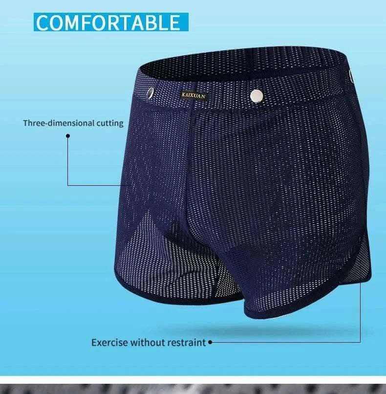 Men's Underwear Mesh Loose Arrow Pants Breathable Athletic Shorts Men's Pants Pantyhose Boxer Shorts.