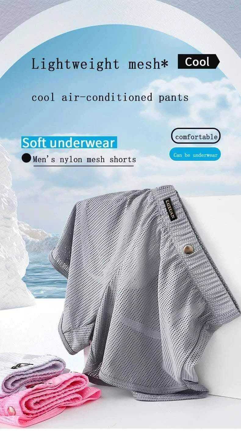 Men's Underwear Mesh Loose Arrow Pants Breathable Athletic Shorts Men's Pants Pantyhose Boxer Shorts.