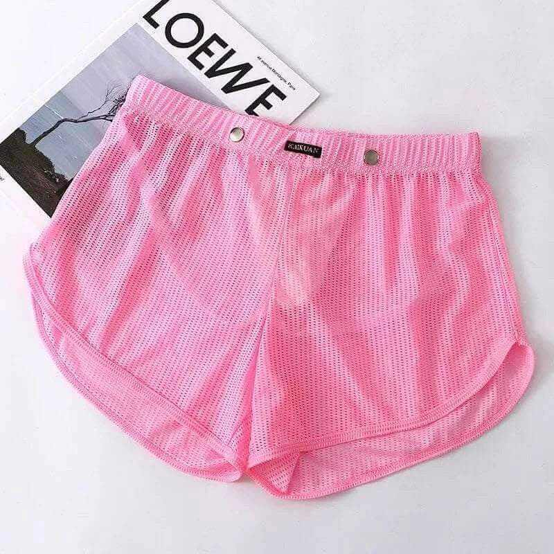 Men's Underwear Mesh Loose Arrow Pants Breathable Athletic Shorts Men's Pants Pantyhose Boxer Shorts.