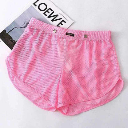 Men's Underwear Mesh Loose Arrow Pants Breathable Athletic Shorts Men's Pants Pantyhose Boxer Shorts.