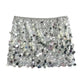 Silver Sequin High-Mini Skirt for Women