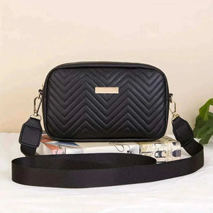  Men's Fashion Style Store black Minimalist Mini Fashionable Quilted Crossbody Bag Wallet, Trendy PU Shoulder Bag, WOMEN'S Casual Handbag and Mobile Phone Wallet